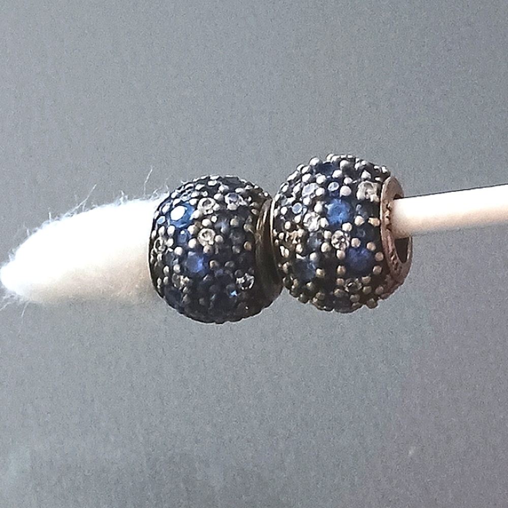 Pandora Pair of Blue Sky Mosaic Pave Charms